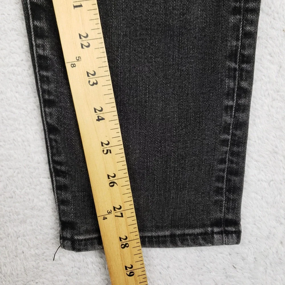 American Eagle Airflex+ Mens Skinny Distressed Jeans Washed Black 31x30 Patched